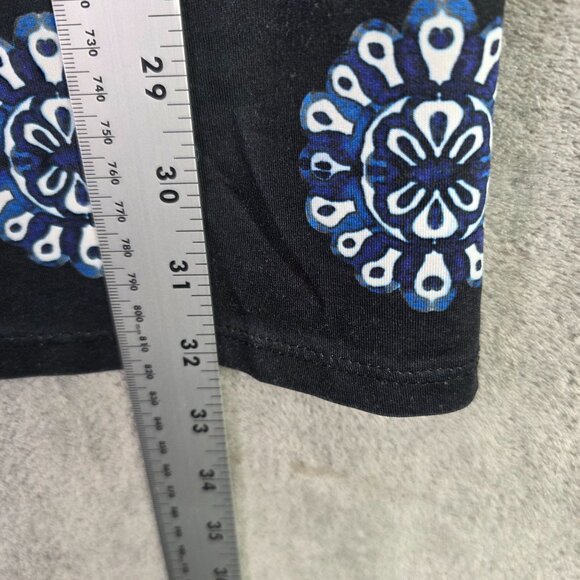 Womens Mely New York Blue & White Print Sleeveless Top Short Sleeve Polyester L - Picture 7 of 8